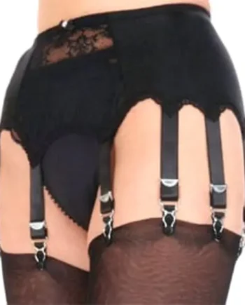 Lace Panel 10 Drop Suspender Belt