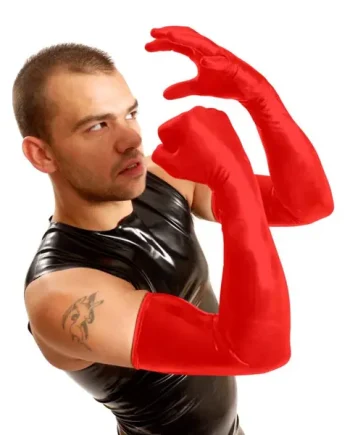 Shoulder Rubber Gloves • Red