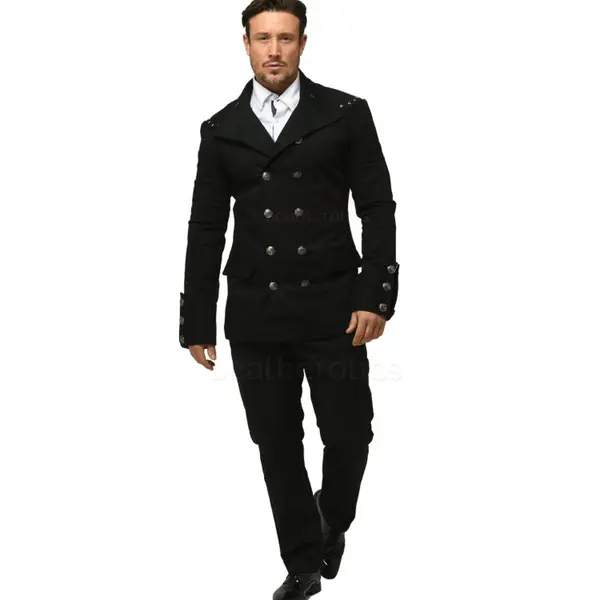 Men's Steampunk Military Jacket Top