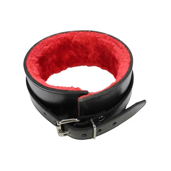 Leather Collar with Faux Fur Lining