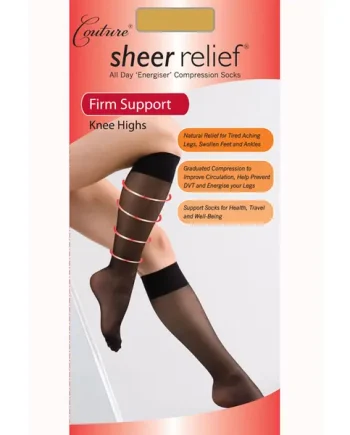Couture Sheer Relief Firm Support Knee Highs