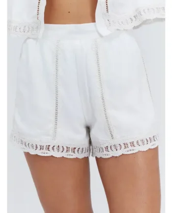 Linen blend beach shorts