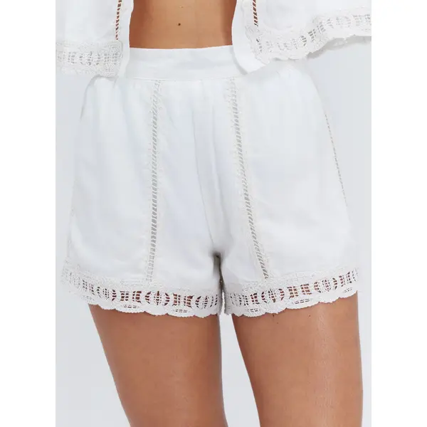 Linen blend beach shorts