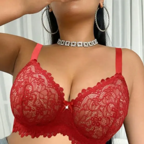 Sheer Lace Underwire Bra