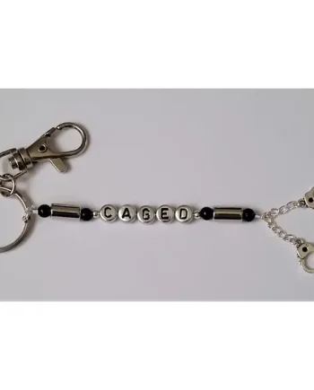 Caged Silver & Black Keyring CK3