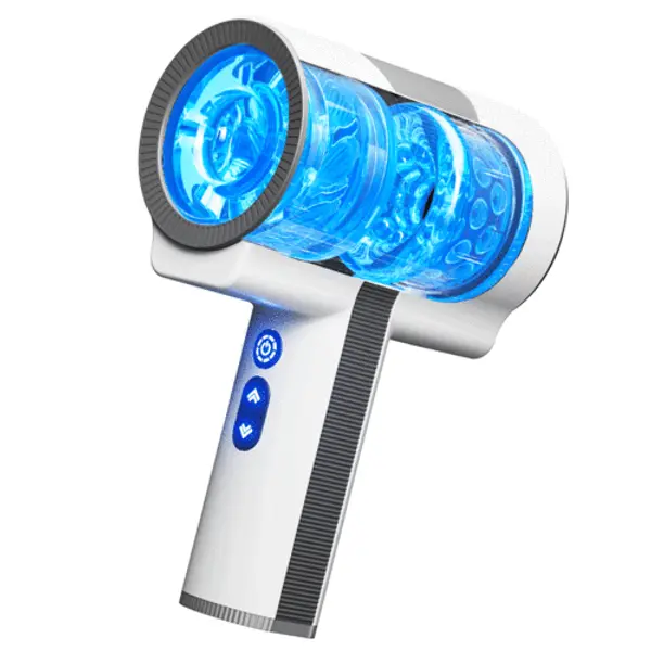 Handheld Blowjob Masturbator 7 Vibration 5 Rotation Expansion Dual-ended Vibrator Cup