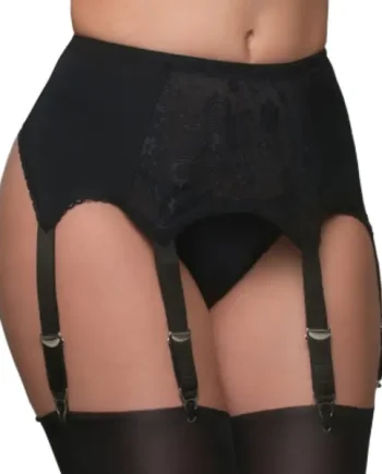 Lace Front Panel Suspender Belt