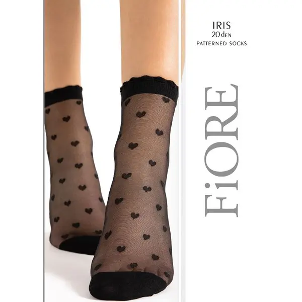 Fiore Iris Patterned Heart Ankle High