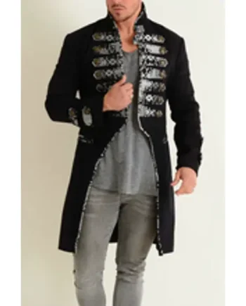Men's Tailcoat Jacket Black Cotton Steampunk Top MTC5