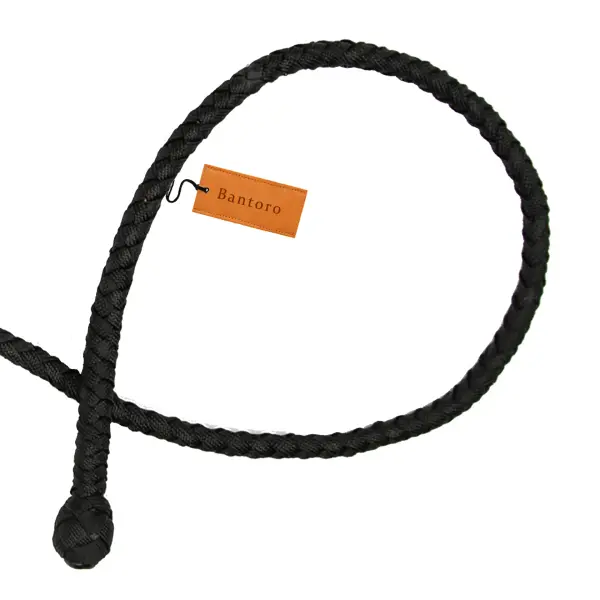 3ft Black Mini Whip (Mini Pocket Whip) – Compact Paracord Whip with Leather Core