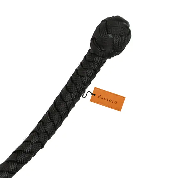 3ft Black Mini Whip (Mini Pocket Whip) – Compact Paracord Whip with Leather Core