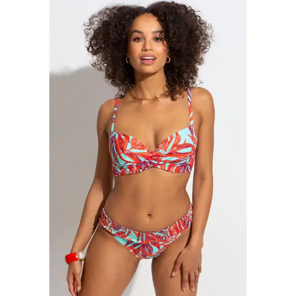 Free Spirit Frill Waist Bikini Brief - Aqua Palm