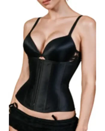 Black Satin Waist Trainer Corset 1811B D3