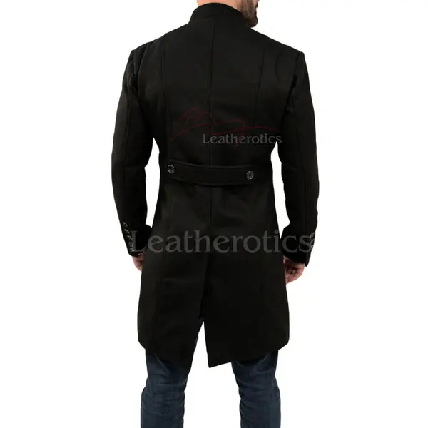 Double Breasted Military Men's Wool Coat