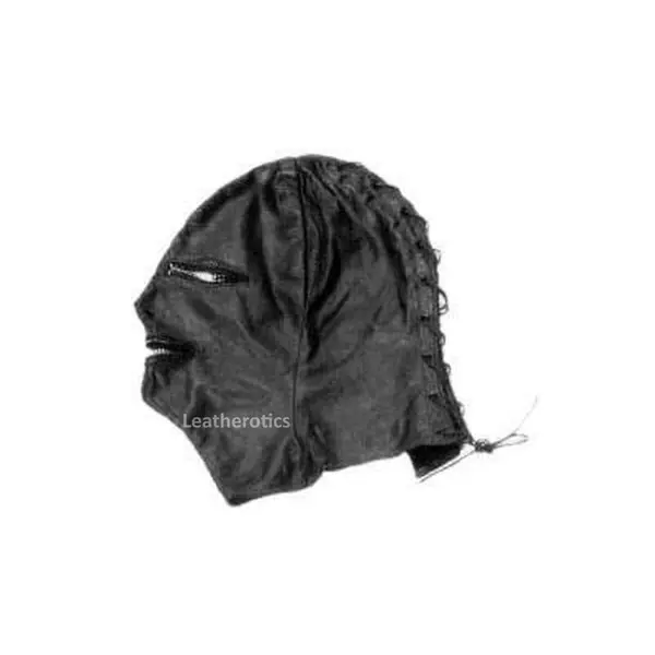 Full Grain Leather Hood with Zips