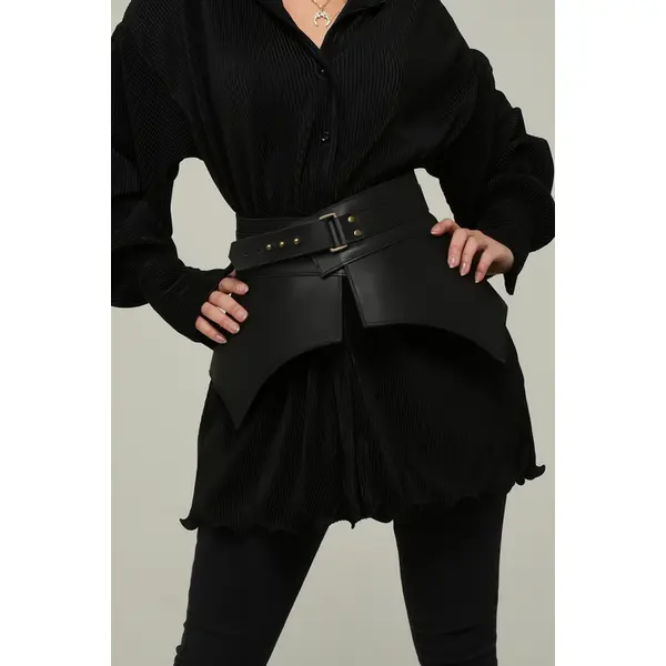 Adjustable Leather Obi Belt
