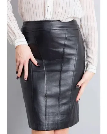 Women's Full Grain Leather Skirt – Pencil (Oreen)