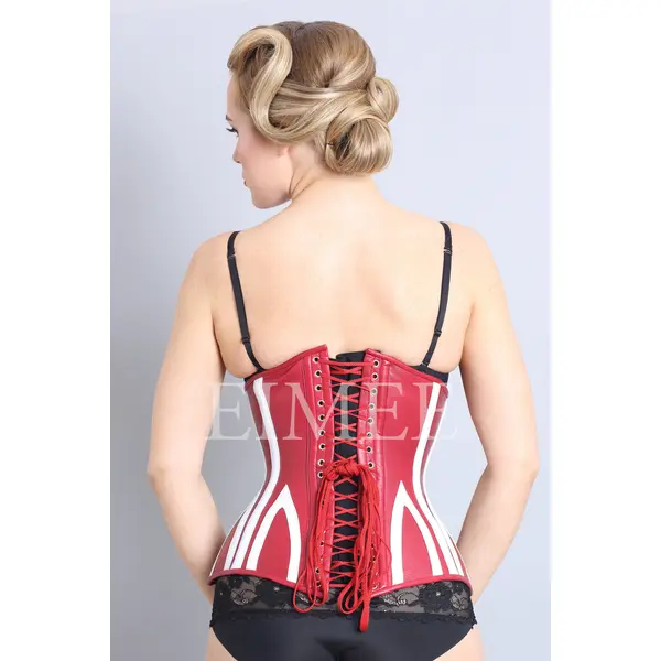Women's Red Leather Corset – Steel Boned (Montana)