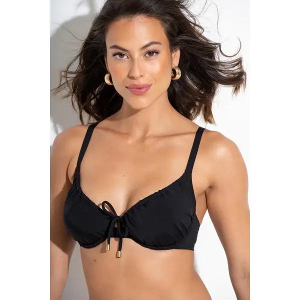 Santa Cruz Underwired Non Padded Adjustable Bikini Top - Black