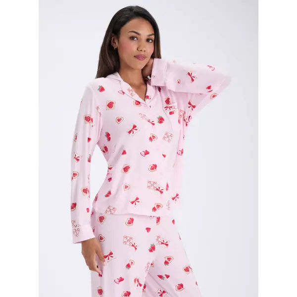 Strawberry toast modal long pyjama set