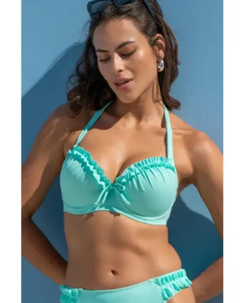 Ocean Breeze Underwired Padded Halter Bikini Top - Aqua