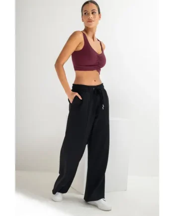 The Softest Off Duty Wide Leg Jogger - Black