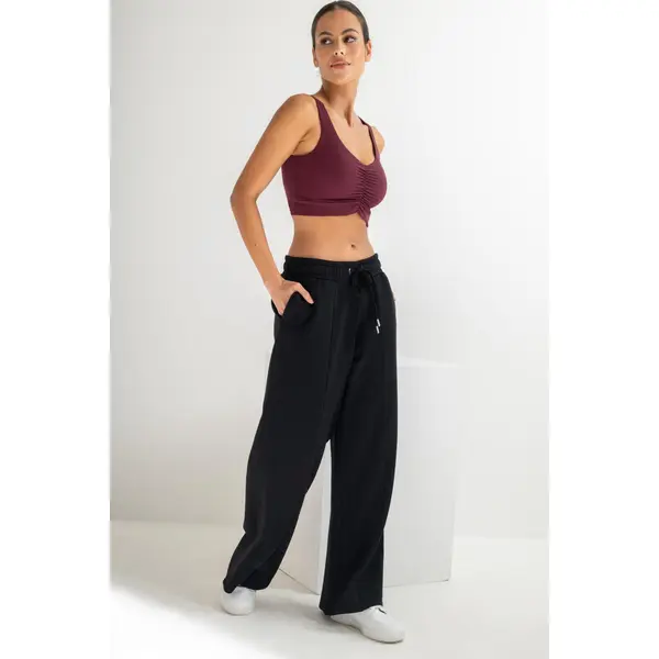 The Softest Off Duty Wide Leg Jogger - Black