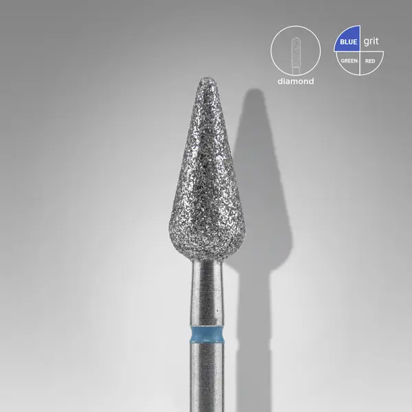 Staleks Diamond Nail Drill Bit ROUNDED PEAR blue 5mm