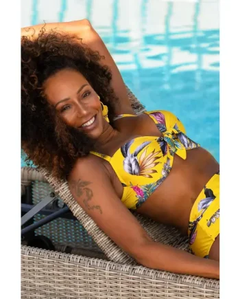 Paradiso Lightly Padded Underwired Front Tie Bikini Top - Yellow