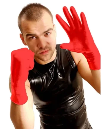 Wrist Rubber Gloves • Red
