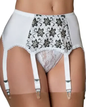 Lace Panel Suspender Belt – Six Drop