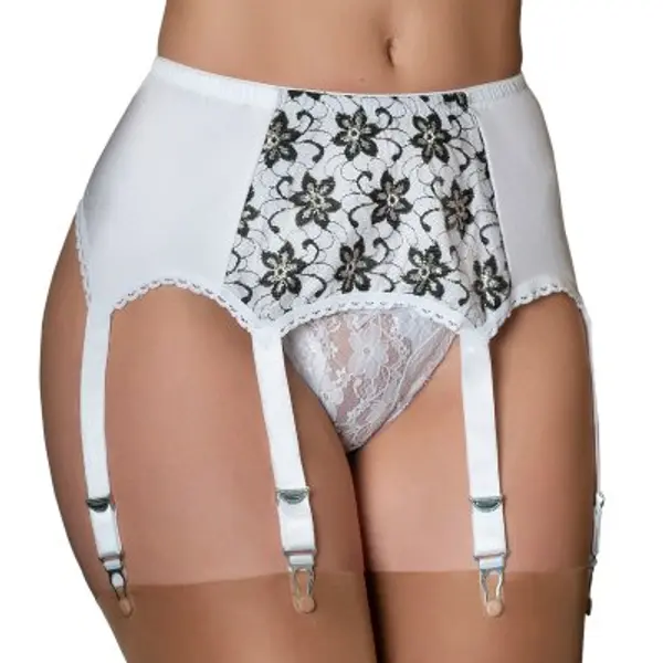 Lace Panel Suspender Belt – Six Drop