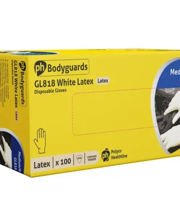 Bodyguards White Latex Powdered Disposable Gloves