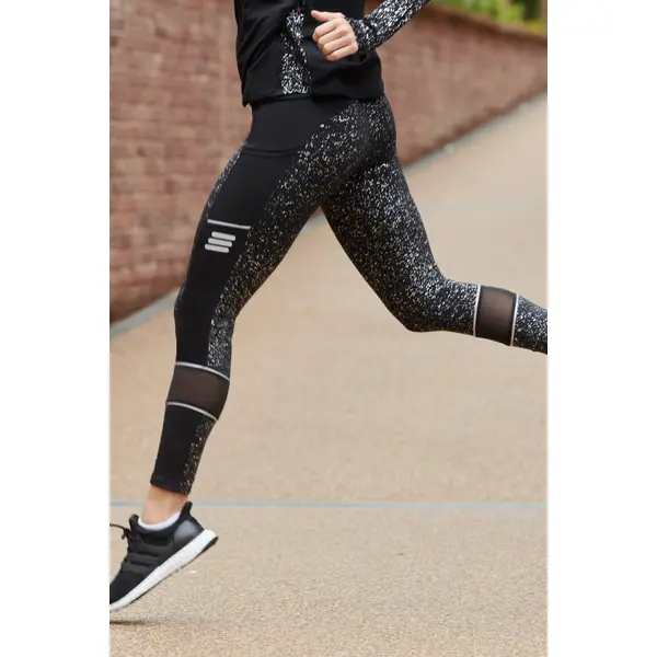 Energy React Mesh Panel Legging - Black/Silver