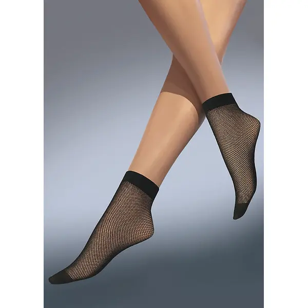 Silky Scarlet Fishnet Ankle Highs
