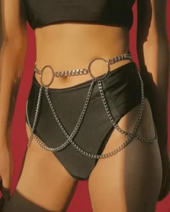 Waist chain – Ring linked – Silver colour