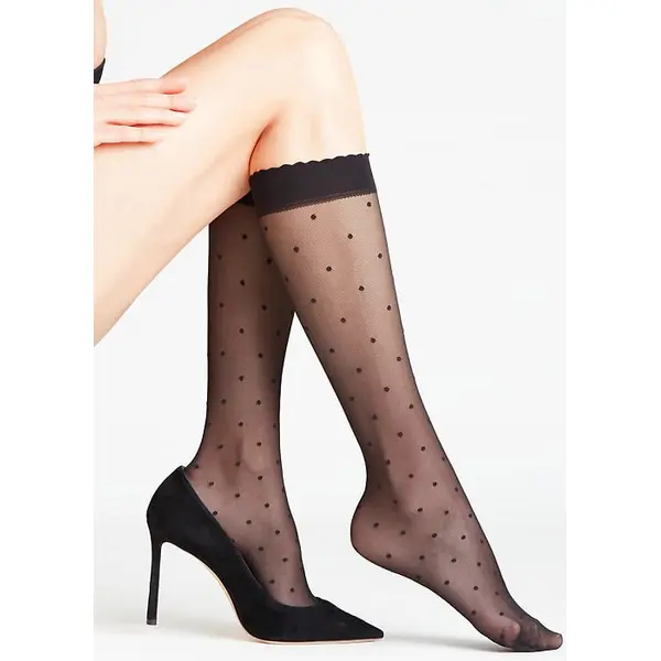 Oroblu Floral Lace Shaded Roses Knee Highs