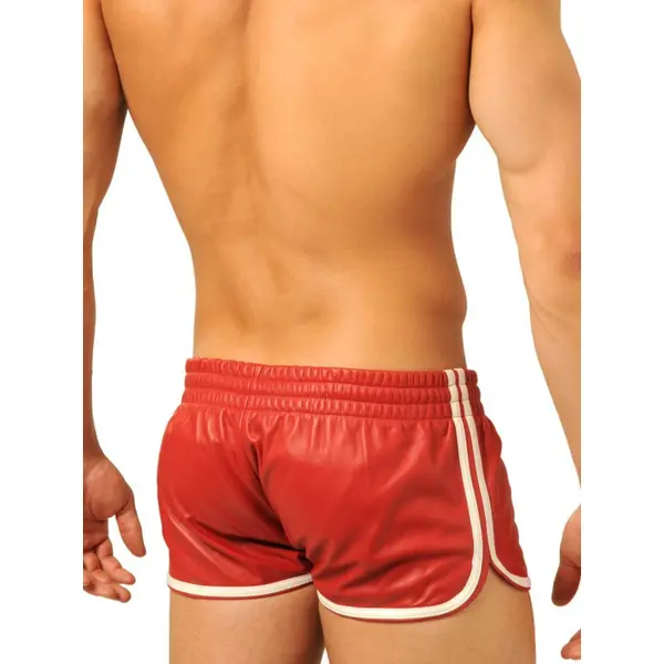Fist Leather Shorts • Red - White