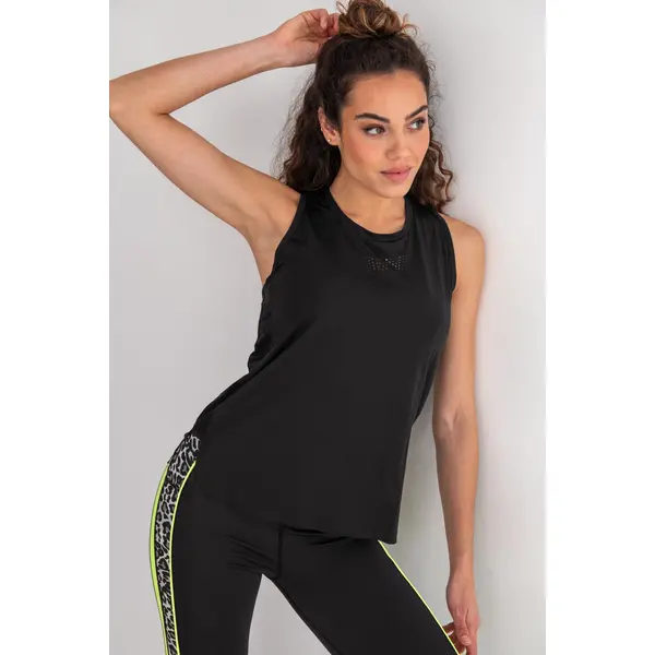 Energy Cut Out Vest Top - Black