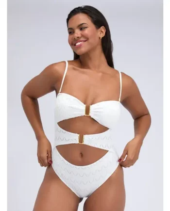 Adria textured bandeu swimsuit