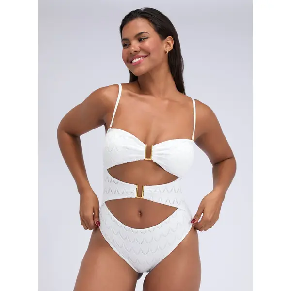 Adria textured bandeu swimsuit