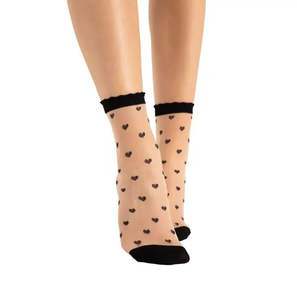 Fiore Iris Patterned Heart Ankle High