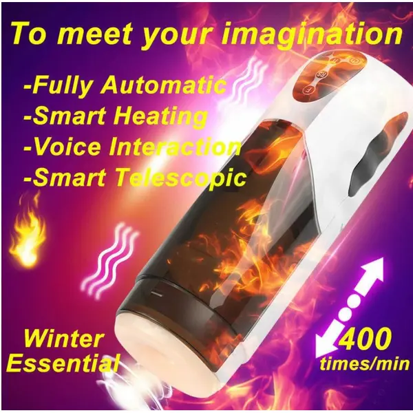Automatic Telescopic Male Masturbator Sucking Heating Masturbation Cup Interactive Voice