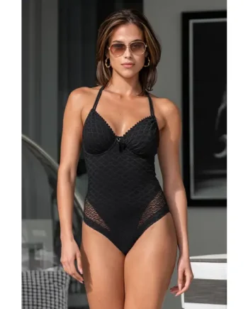 Castaway Adjustable Halter Underwired Swimsuit - Black