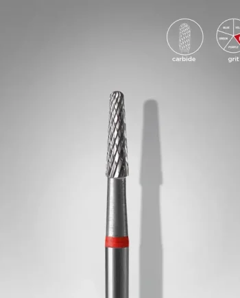 Staleks Carbide Nail Drill Bit CONE 2.3mm/8mm RED