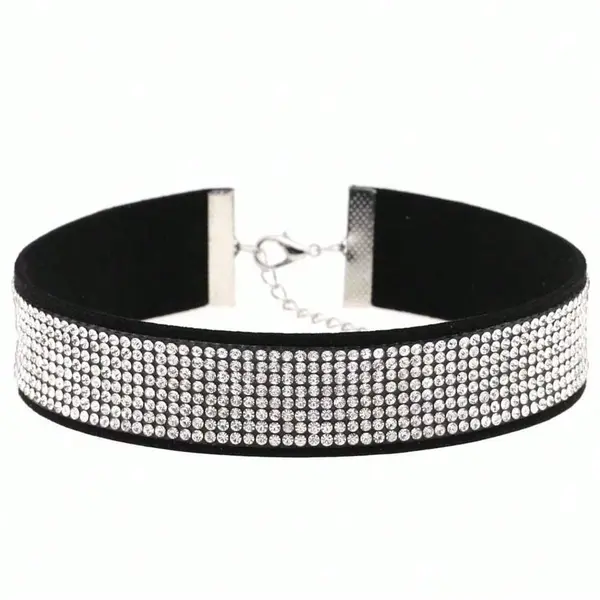<strong>C1</strong>Rhinestone Choker Necklace