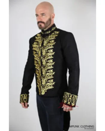 Men's Vintage Embroidered Tailcoat Gold A2