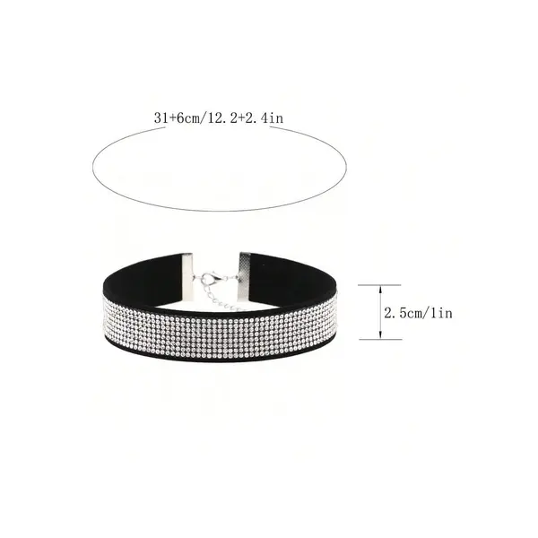 <strong>C1</strong>Rhinestone Choker Necklace
