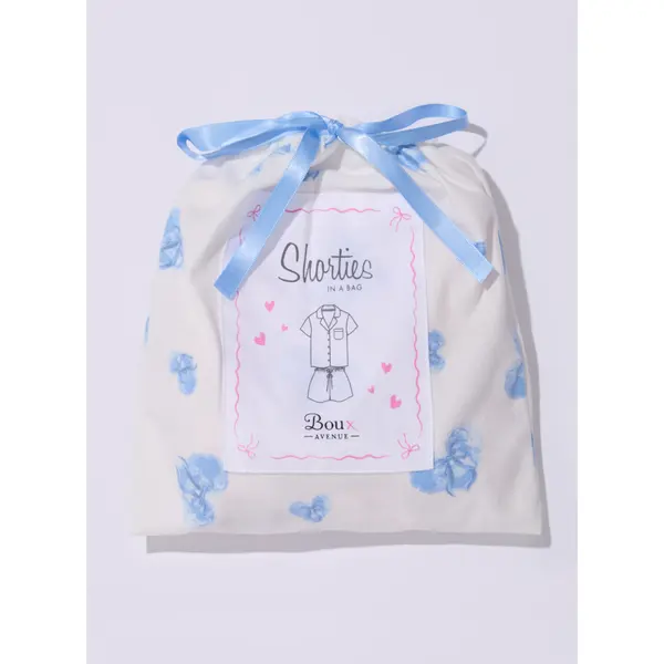 Love cloud fleece pyjama shorties in a bag