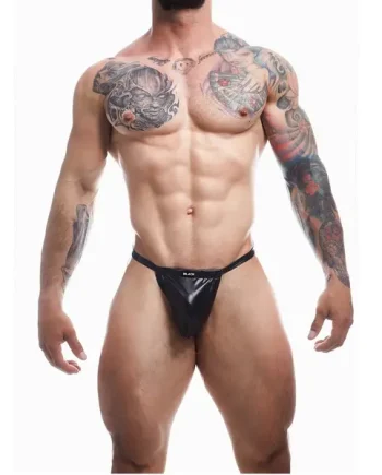 C4M Boost Black Leatherette G-String Extra Large